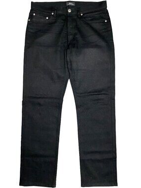A.P.C. New Standard Slim Straight Leg Button-flyJeans Black men's size 32x30